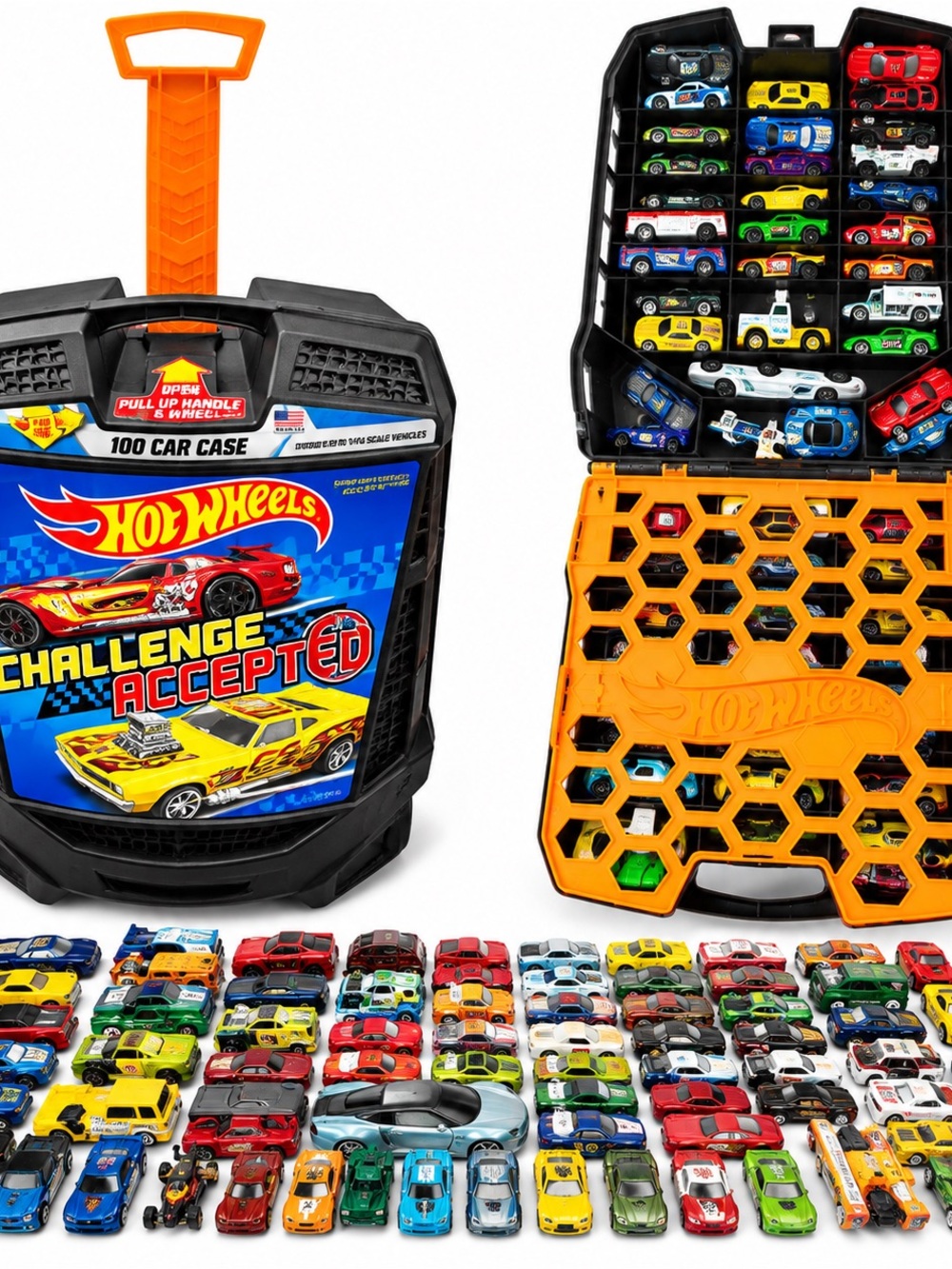 Hot Wheels 100 Car Case Rolling Carry Case w/ Wheels & Carry
Handle
